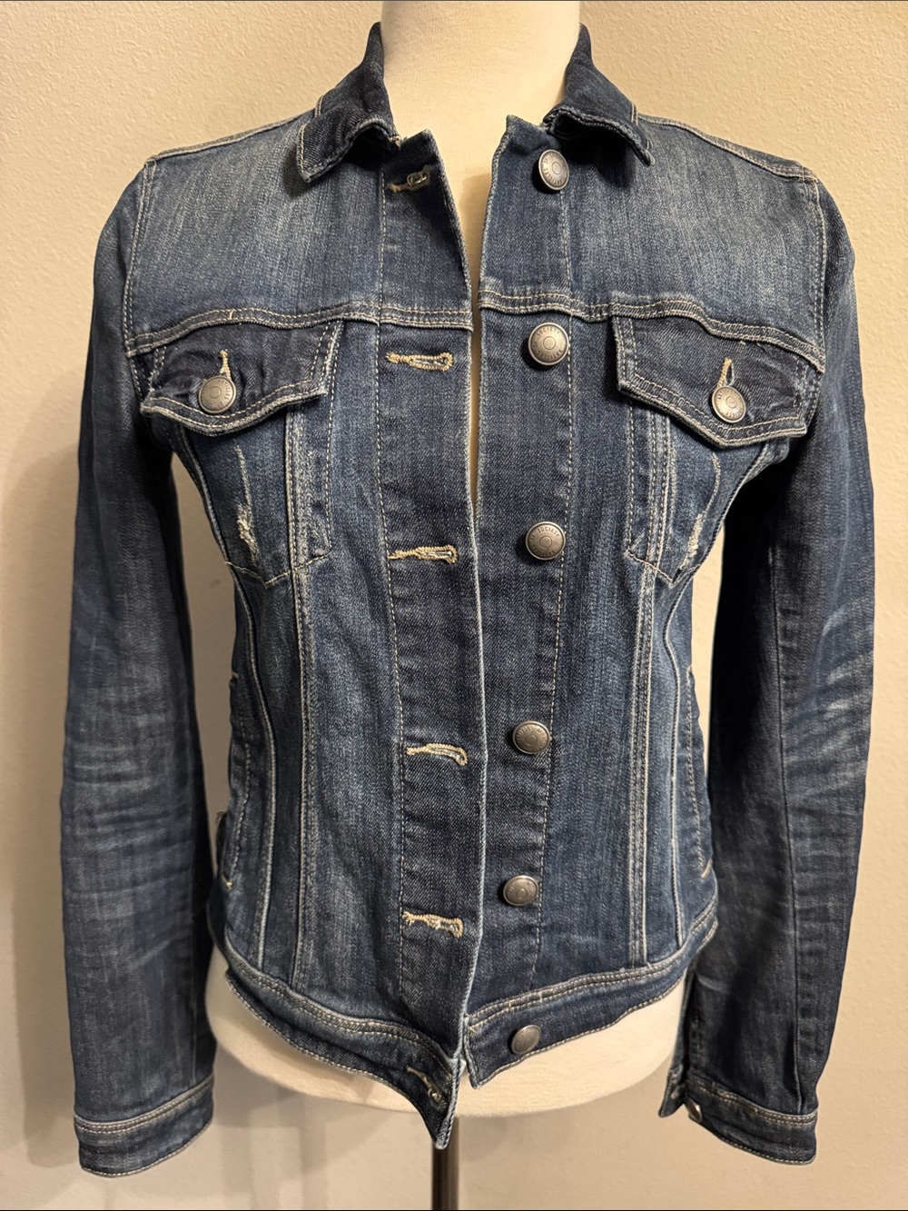 Articles of Society Classic Women's Dark Blue Denim Jacket Size S